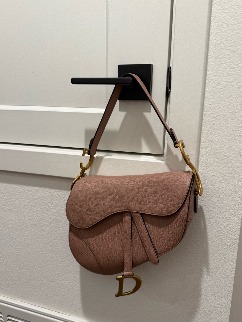 Dior Dusty Rose Saddle Crossbody Bag with Gold Hardware